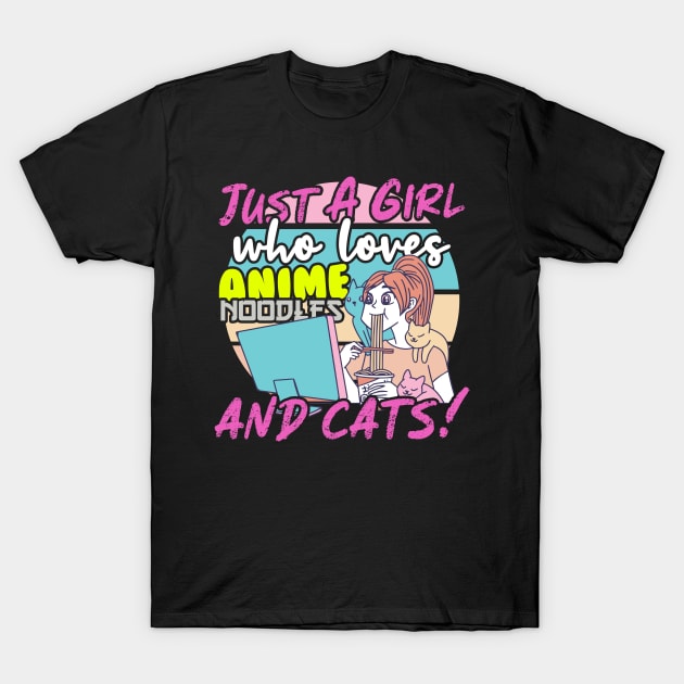 Anime & Cats T-Shirt by thingsandthings